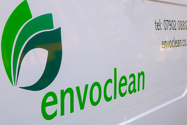 EnvoClean Jet Washing Vehicle Displaying Logo
